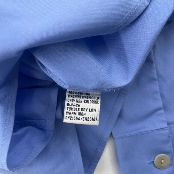 Talbots Petites Wrinkle Resistant Blue Button-Down Shirt Size 8 - Picture 3 of 5
